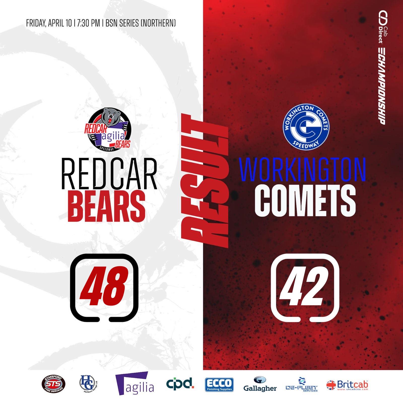 MATCH REPORT: REDCAR AGILIA BEARS 48–42 WORKINGTON COMETSBSN SERIES | ECCO ARENA